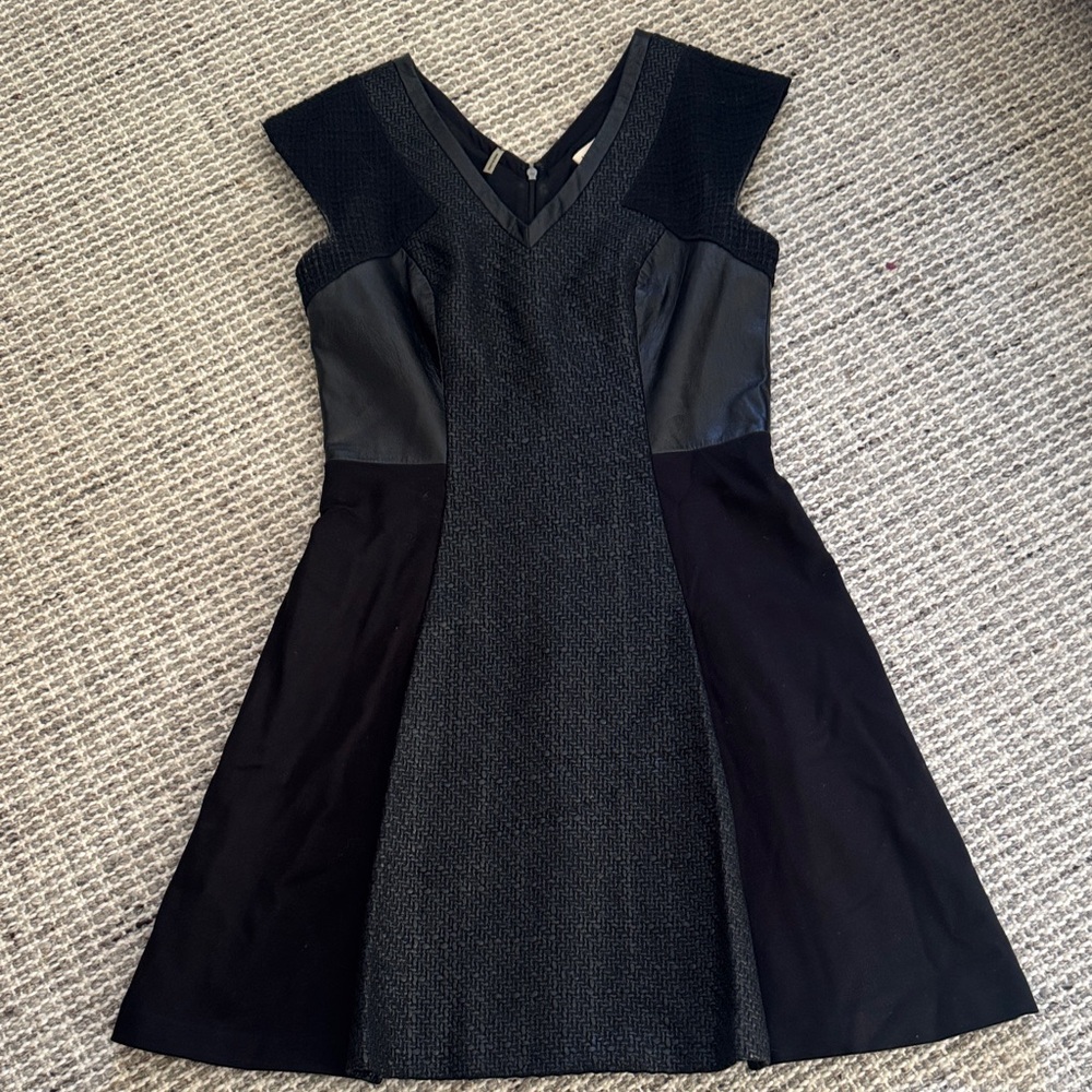 Rebecca Taylor Black and Gray Mini Dress